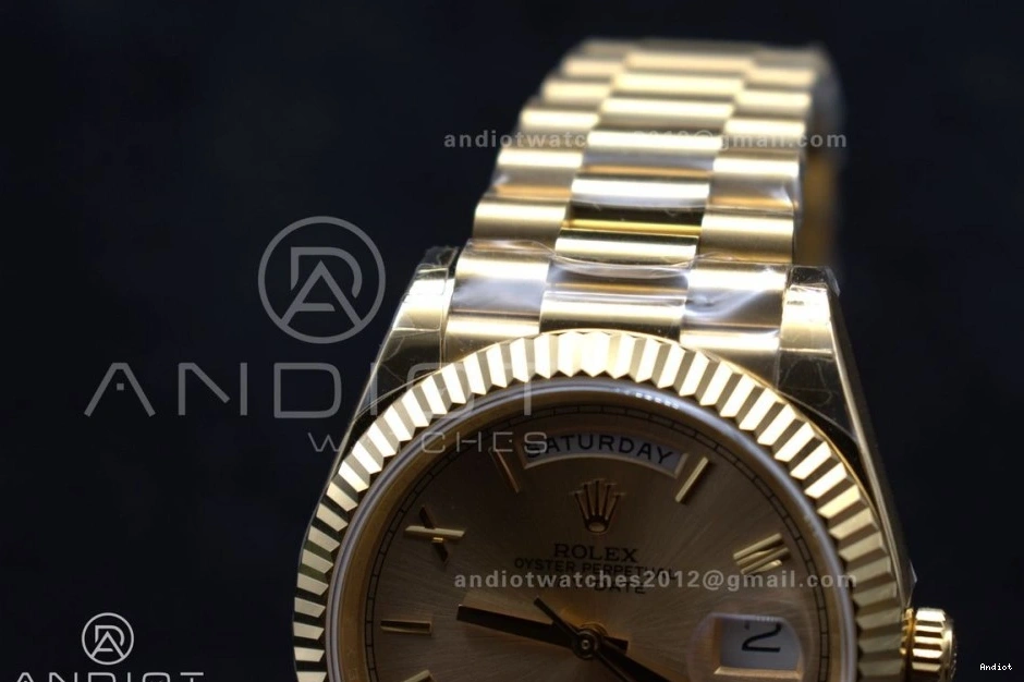 Dial Weight on Gold RG DayDate GSF A2836 40 President Roman Gain Bracelet 0128